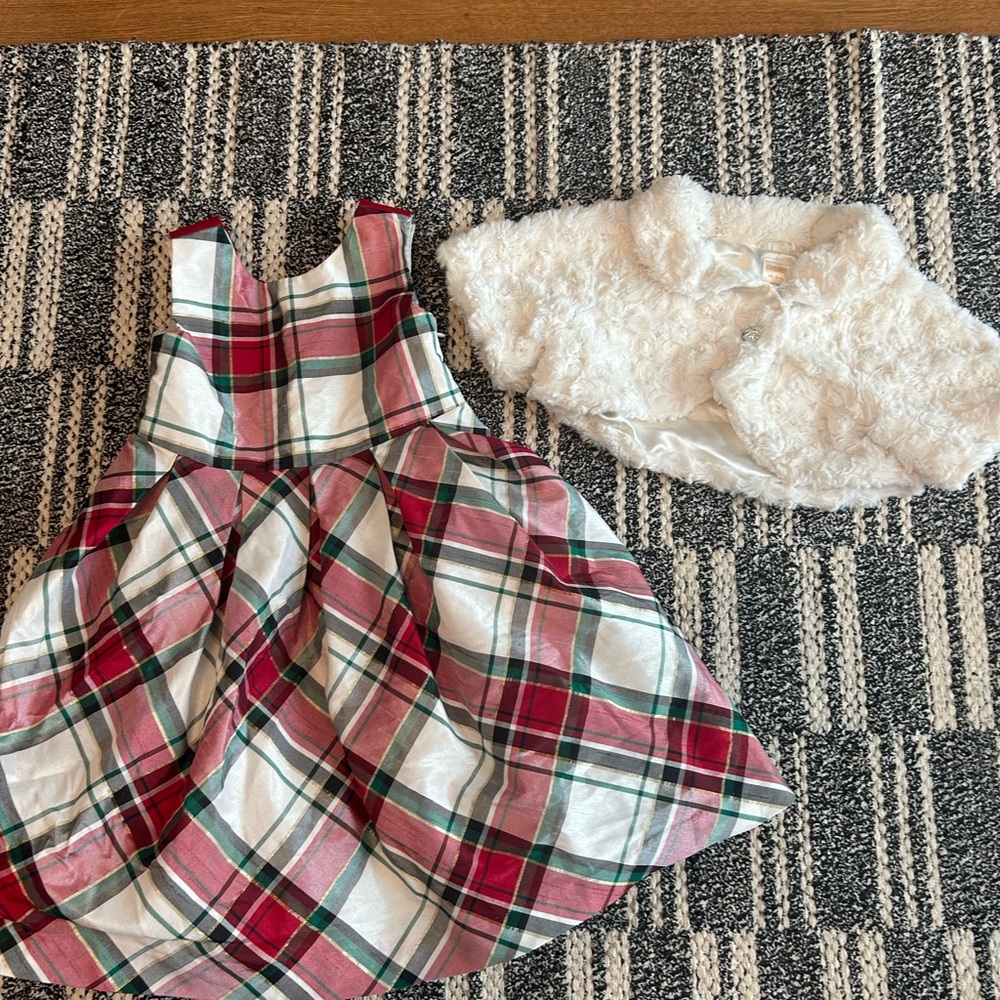 Gymboree girls Christmas dress and cardigan. Size 4